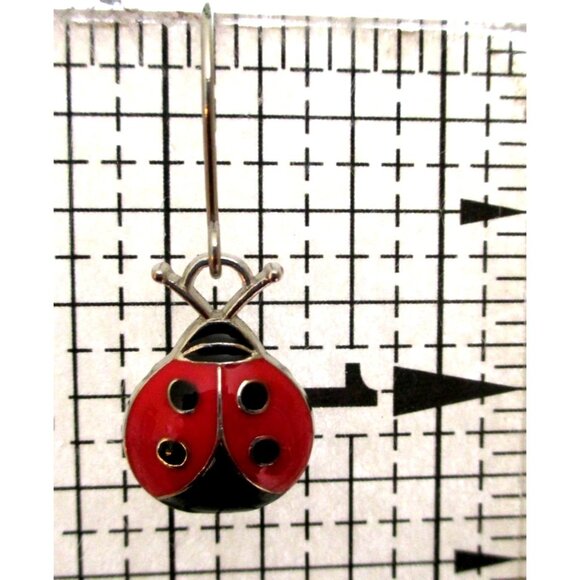 NEW Ladybug Pierced Earrings on Stainless Wires - Bug Nature Jewelry Gift - Picture 5 of 5